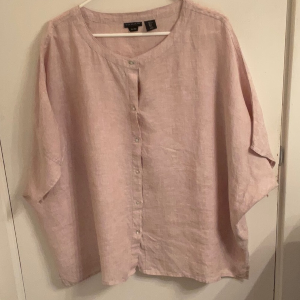 Tahari linen blouse. Size L.